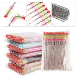 50pcs Cute Rainbow Color Eyelash Brush Eyebrow Comb Microbrush Mascara Wands Spoolers Brush Lash Extension Supplies Makeup Tool