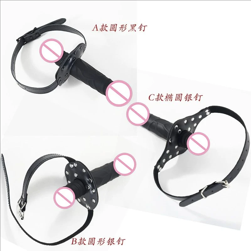 Open Mouth Dildo Gag Double Ended Penis Plug Oral Sex Toys For Women Men Bdsm Bondage Restraint Adult Game Couple Erotic Product