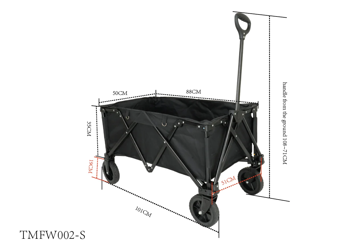 Customizable Heavy Duty Wheel Ergonomic Handle Calapsible Cart Camping Folding Wagon