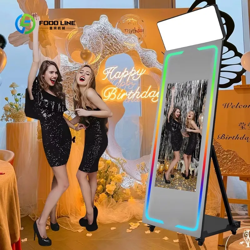 Customized Newest Mirror Photo Booth Party Supplier Printer and Camera Selfie Digital Magic Mirror Photo Booth