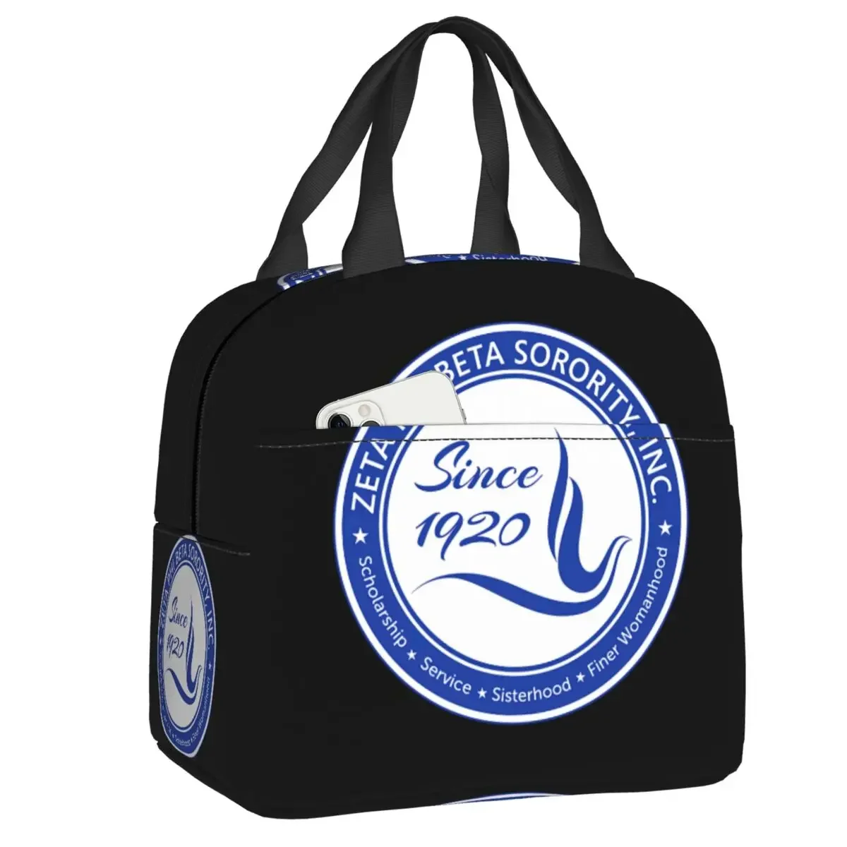 

Zeta Phi Beta Sorority Lunch Box Women African American Cooler Thermal Food Insulated Lunch Bag School Children Student