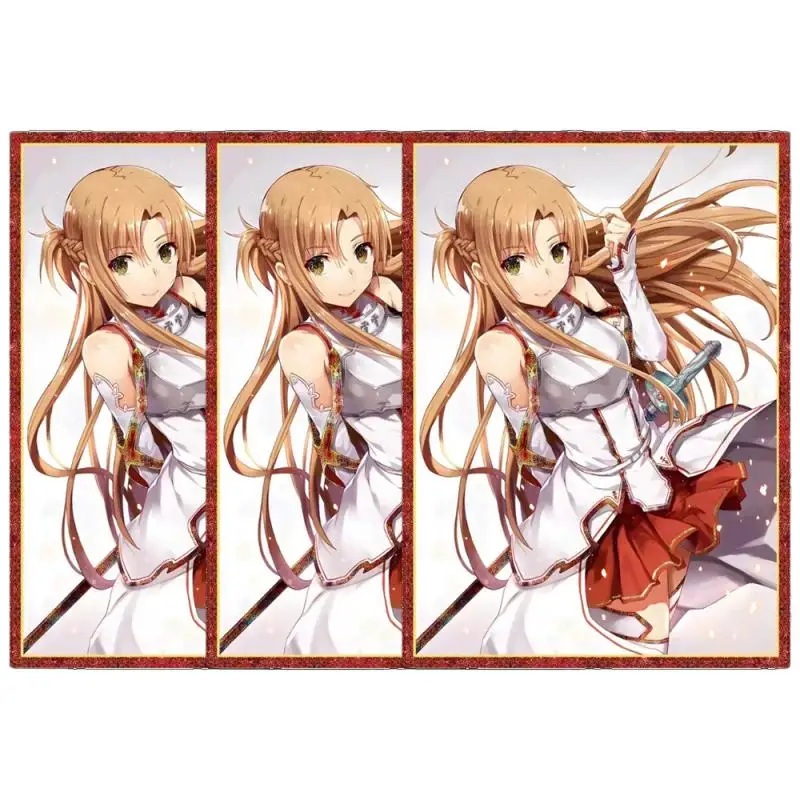 60Pcs/set Sword Art Online Asuna Acg Girls Cards Sleeve Ptcg 66X91Mm Anime Game Characters Laser Colorful Card Protective Cover