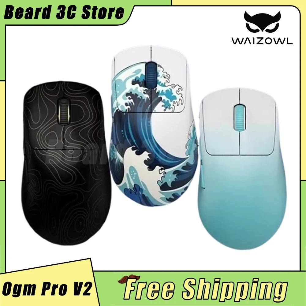 

Waizowl Ogm Pro V2 Mouse Three Mode Wireless Mouse Paw3950 8K Polling Rate Game Mouse Lightweight Mice Customized PC Accessories