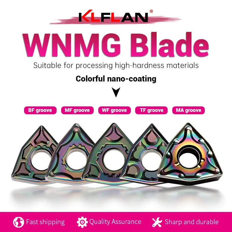 

Colorful High-Hardness CNC External Cutting Tool Inserts WNMG080408 WNMG080404 For Machining Quenched Steel and Stainless Steel
