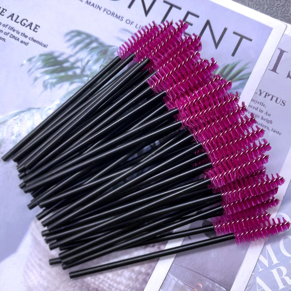 50Pcs Disposable Micro Eyelash Brush Mascara Wands Applicator Spoolers Eyebrow Comb Brushes Eyelash Extension Makeup Kit