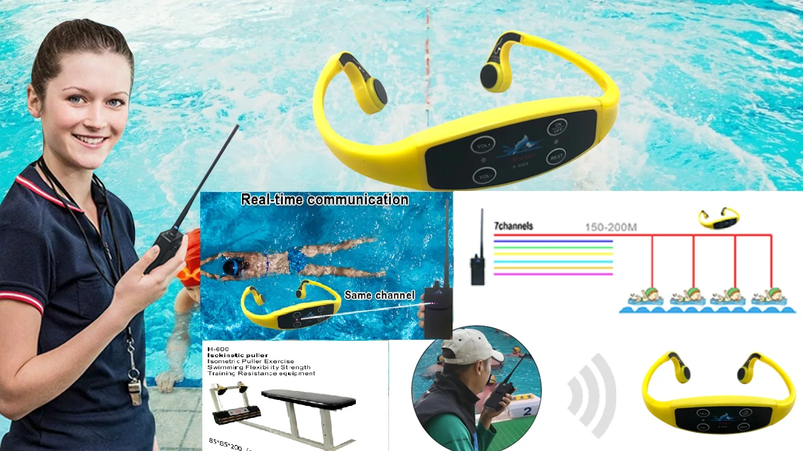 H907 Magnetic Charging  Waterproof Wireless Bone Conduction Headset for Swimming Receiving Range 150 Meters