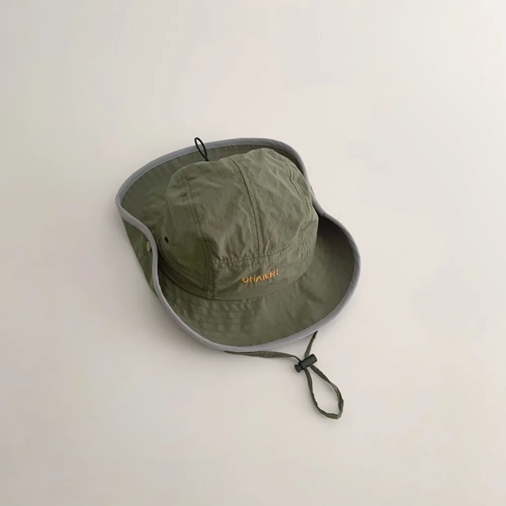 

Cute Summer Baby Bucket Hat Korean Letter Quick-dry Children Sunhat UV Protection Outdoor Fisherman Hat Boys Girls