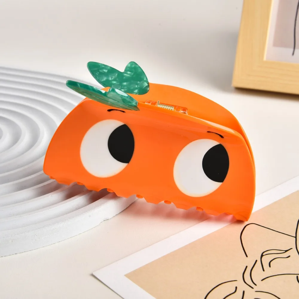 Милый оранжевый зажим для волос с когтями 2024, зажим для волос большого размера с дьявольским крабом, модный креативный мультяшный головной убор, женский аксессуар для волос для девочек