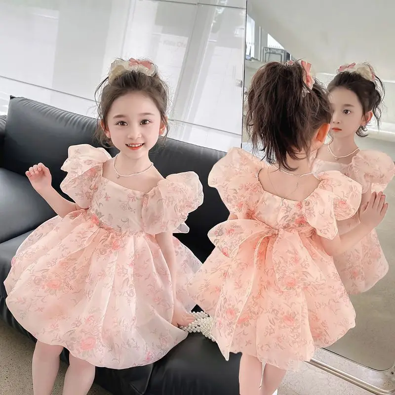 

Summer New Girls' Dress Internet Celebrity Stylish Dress Cute Hot-Selling Princess Dress Fairy Style for Toddlers and Young Girl