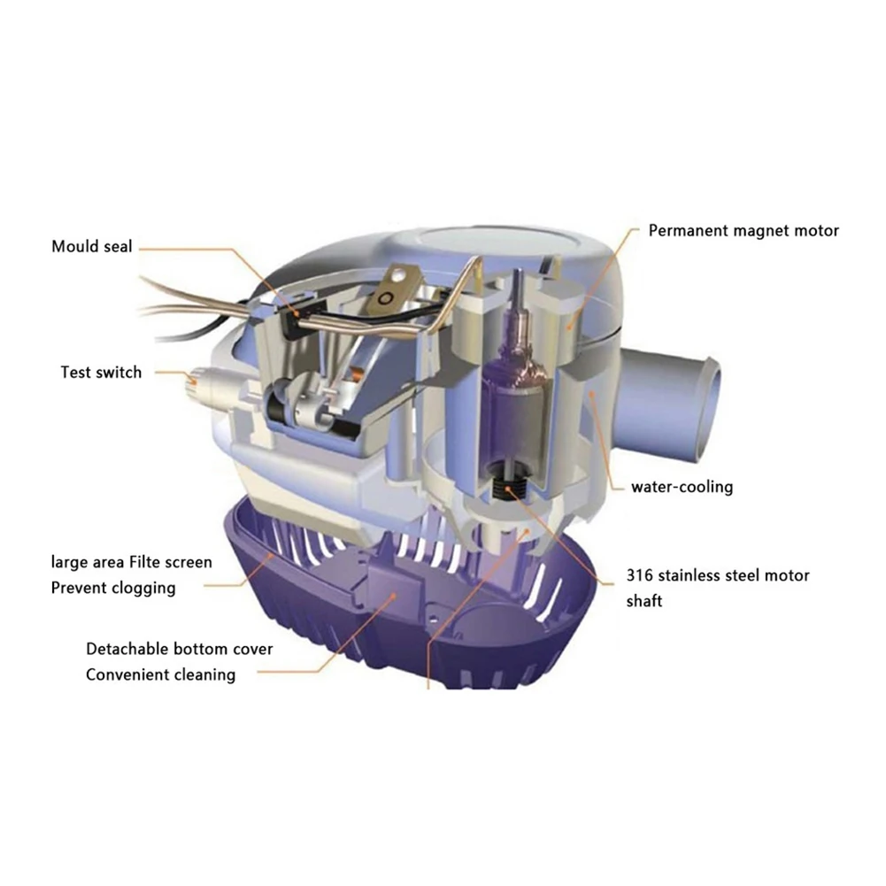 تيار مستمر 12 فولت 24 فولت التلقائي مضخة نزح 1100GPH قارب صغير مضخة نزح التلقائي قارب غاطسة مضخة مياه الآسن لليخوت البحرية العبارة