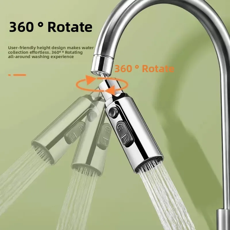 

1PCS Three ModesFaucet Extender Head Water Saver Home Extended Shower Spray Filter