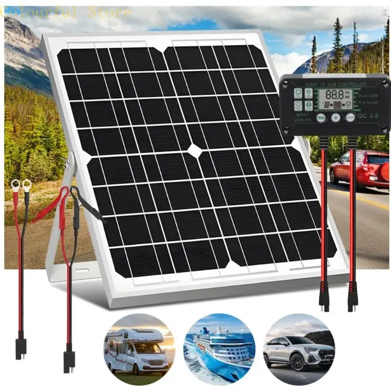 X7XD 40W مجموعات الألواح الشمسية المحمولة في حالات الطوارئ لوحة شحن الطاقة الشمسية #3