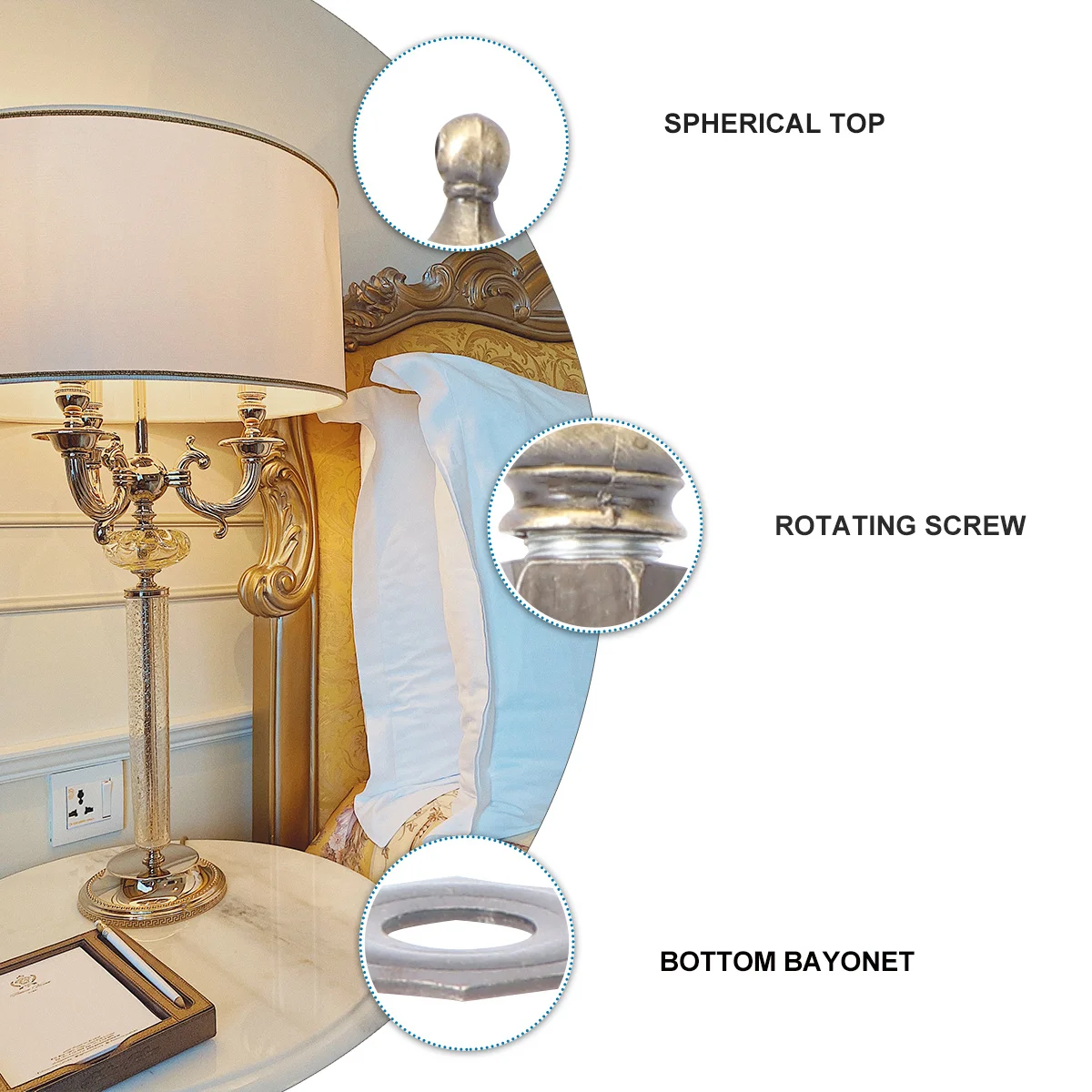 

1Pcs Metal Lamp Frame Horn 7 Inch Bronze Iron Lampshade Bracket for Table Floor Lamp Support Decorative Light Fixture Sturdy Non