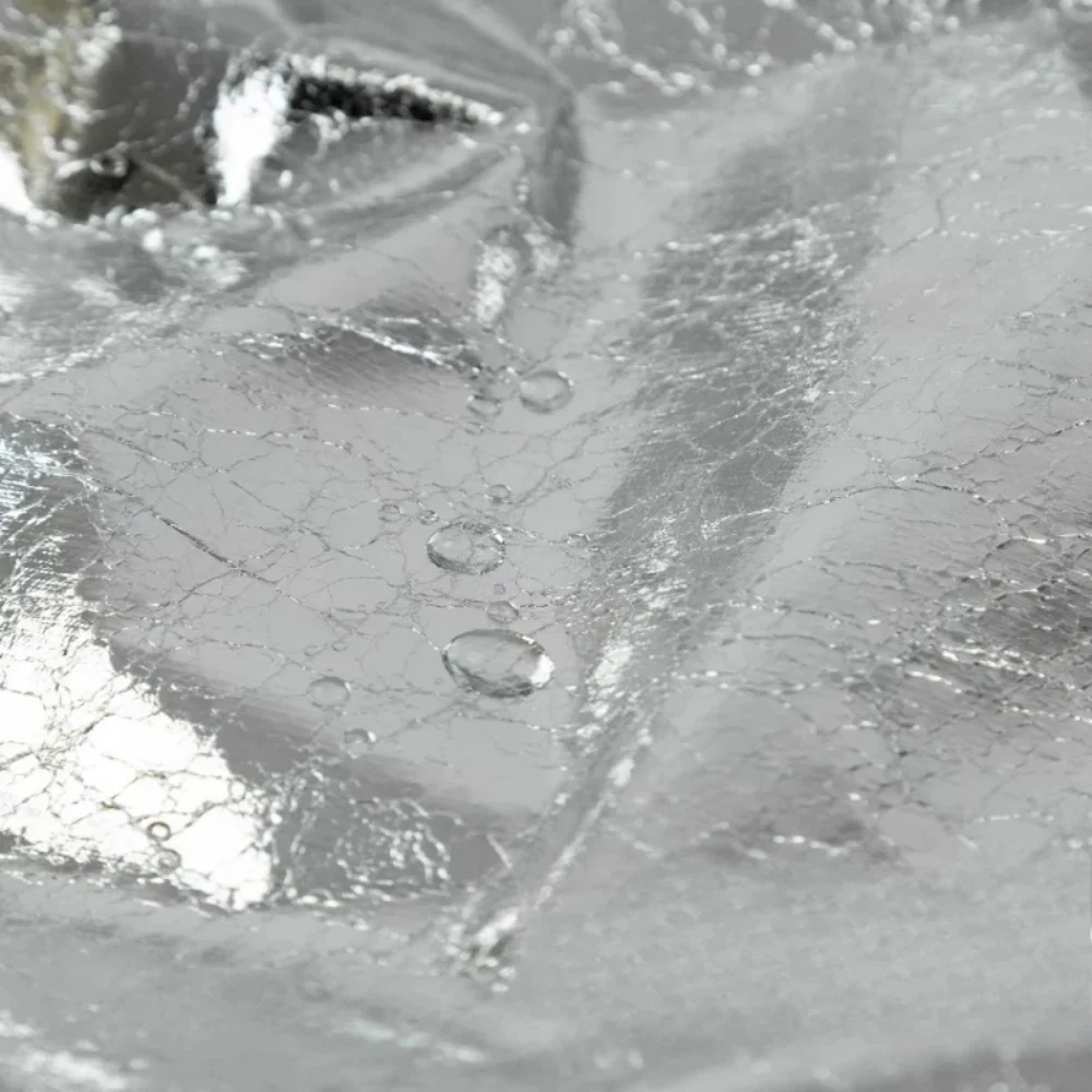 

Металлическая серебристая ткань с эффектом кракле для сумок ручной работы, ветровок, курток, дизайнерских изделий, ткани для шитья на метры