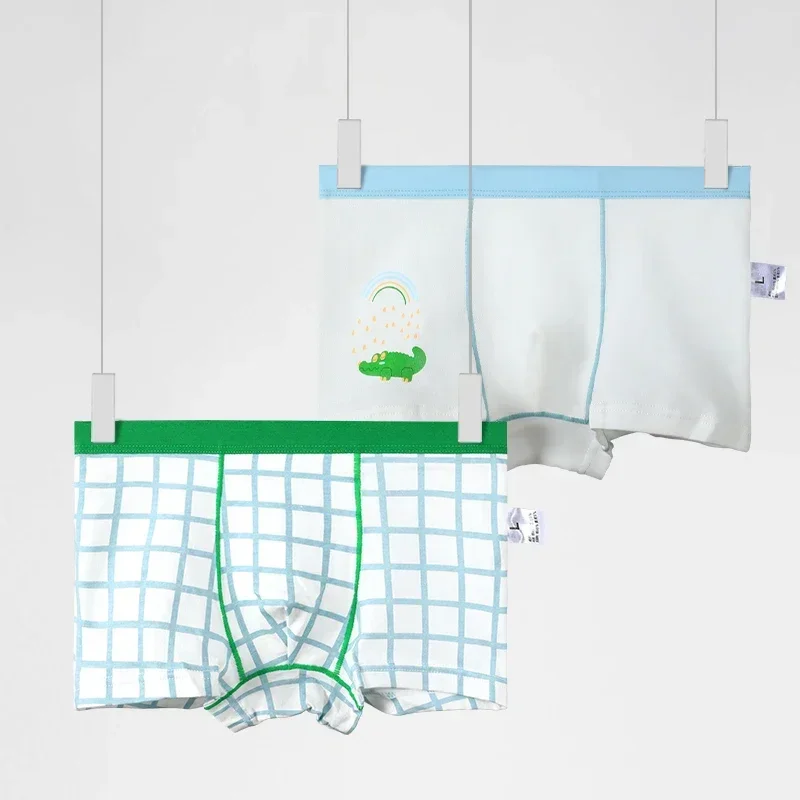4PCS Children's underwear, soft cotton for boys, boys' flat shorts, cartoon summer thin boys' four-cornered baby underpants