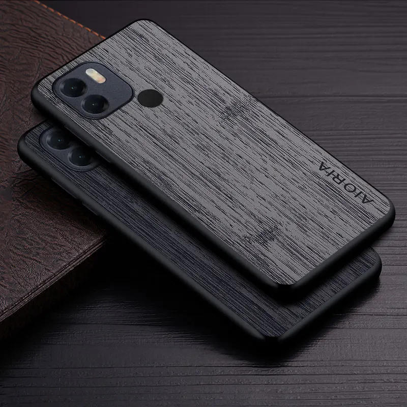 Case For Xiaomi Redmi A1 Plus A1 + funda bamboo wood pattern Leather cover Luxury coque for xiaomi redmi a1 plus case capa