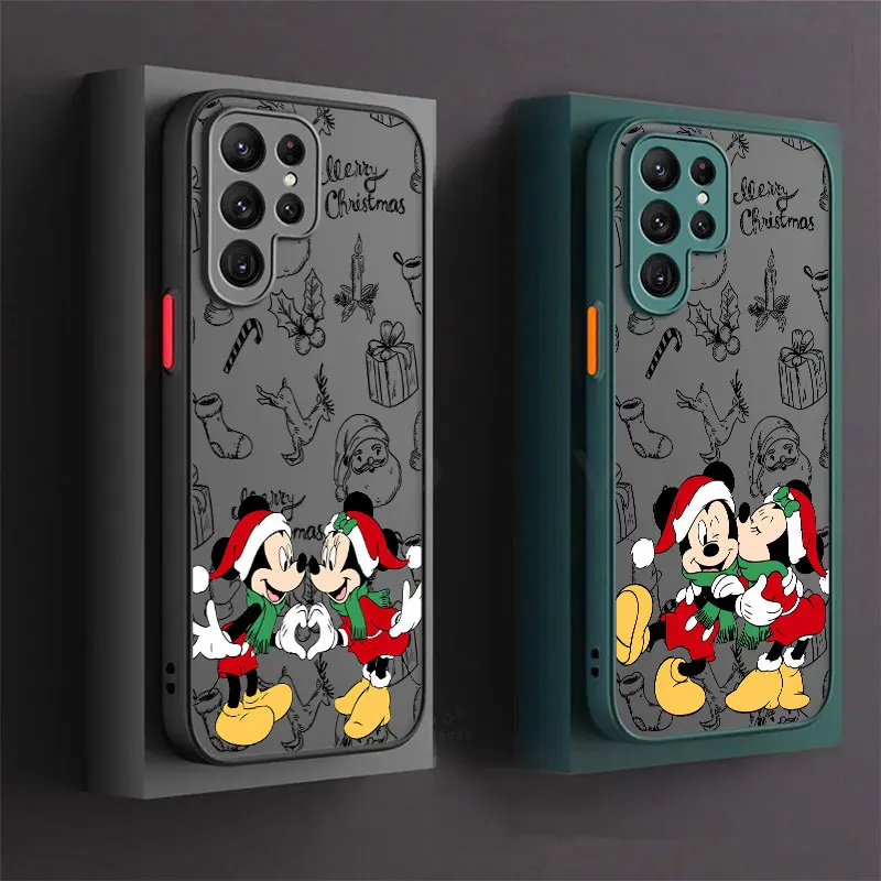 

Phone Case Christmas Mickey Minnie Disney For Samsung S24 Case S23 Ultra S22 S21 S20 FE S10 Plus For Samsung Note 20 Ultra Cover