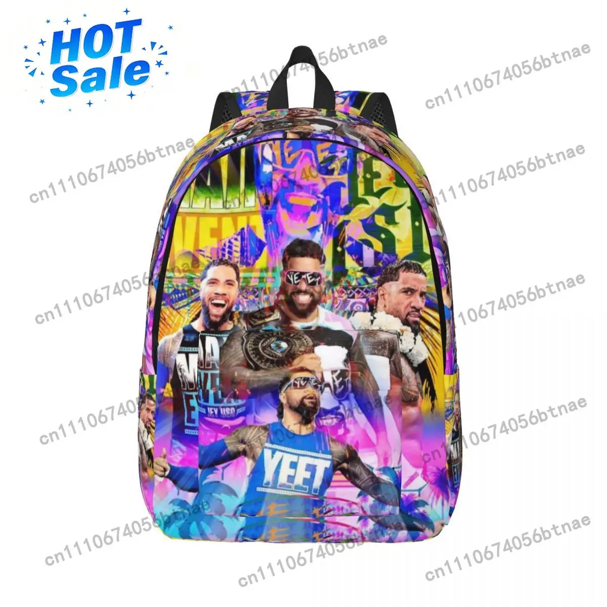 Custom 3D Printing Yeet Jey Uso Theme Canvas Backpacks for Boys Girls School Travel Bags Men Women Bookbag Fits 15 Inch Laptop