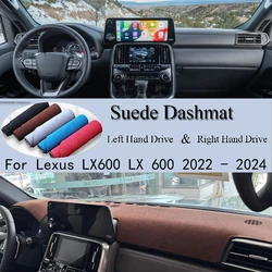 Suede Leather Dashmat Car Accessories Car-Styling Dashboard Covers Pad Dash Mat Sunshade For Lexus LX600 LX 600 2022 2023 2024