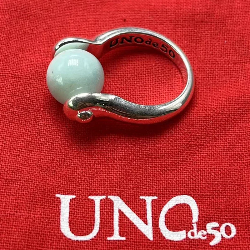 UNode50-Anillo de perlas de diseño creativo para mujer, bolsa de regalo de joyería romántica con bolsa, a la moda española, gran oferta, 2023