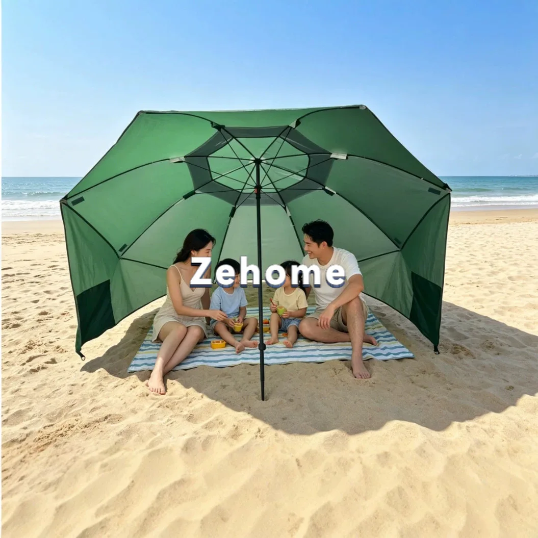 2.4 meters portable beach tent umbrella multi-functional canopy camping team canopy large fishing umbrella parasol canopy