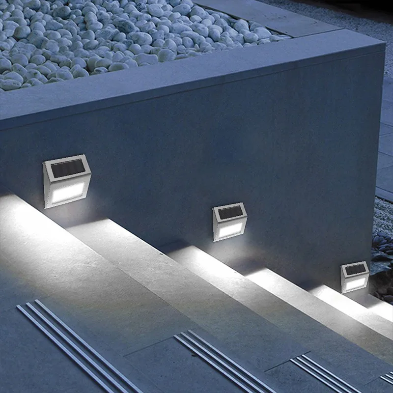 

12 Pack Solar Lights Outdoor Waterproof for Stairs Decor Stainless Steel Step Fence Patio Post LED Wall Lamp for Garden Pathway