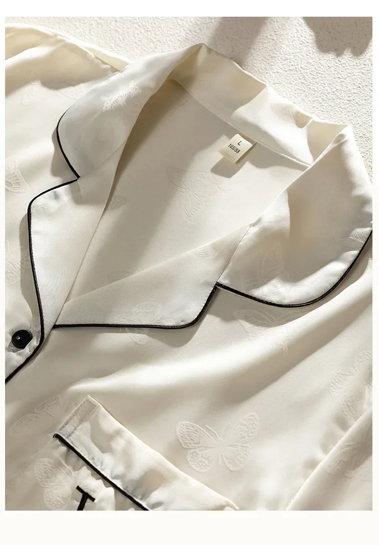 

Female 2PCS Pajamas Set Spring Summer Loose Lounge Wear Trouser Suits Silky Satin Underwear Sleepwear Satin Home Clothes Pyjama