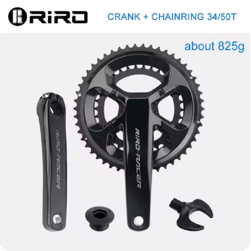 RIRO RACER R8 Road Bike Crankset Ultralight Chainwheel 170mm 50-34T Chainrings Sprockets Hollow Integrated Folding Bike Crankset