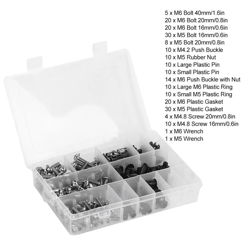 223pcs CNC Screws Motorcycle Alloy Fairing Bolt Screw Nut Kit M6 M5 For Suzuki GSXR 600 750 1000 K1-K8 Yamaha Bmw Honda Kawasaki