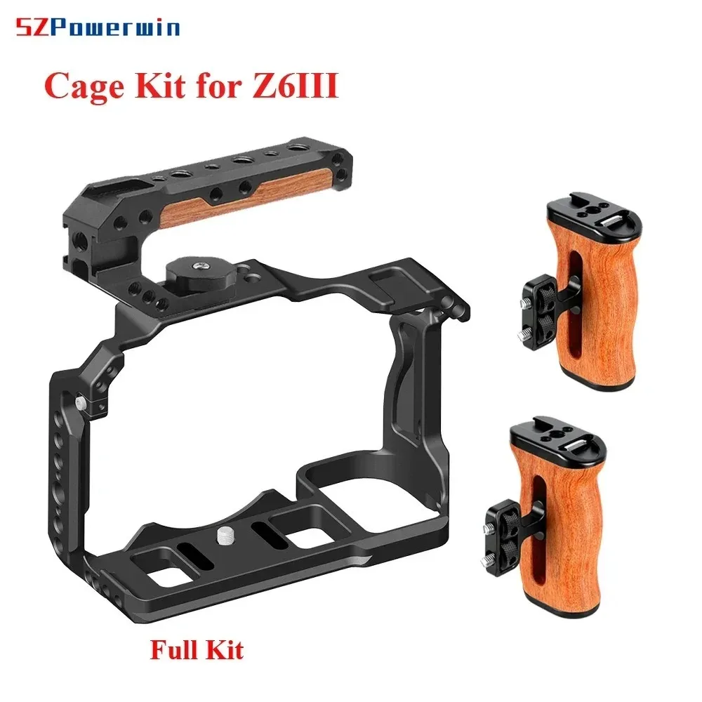 Powerwin Z6III Camera Cage Kit  for Nikon Z6 III Rig Protective Frame Gimbal Arri Locating Screw Wooden Handle
