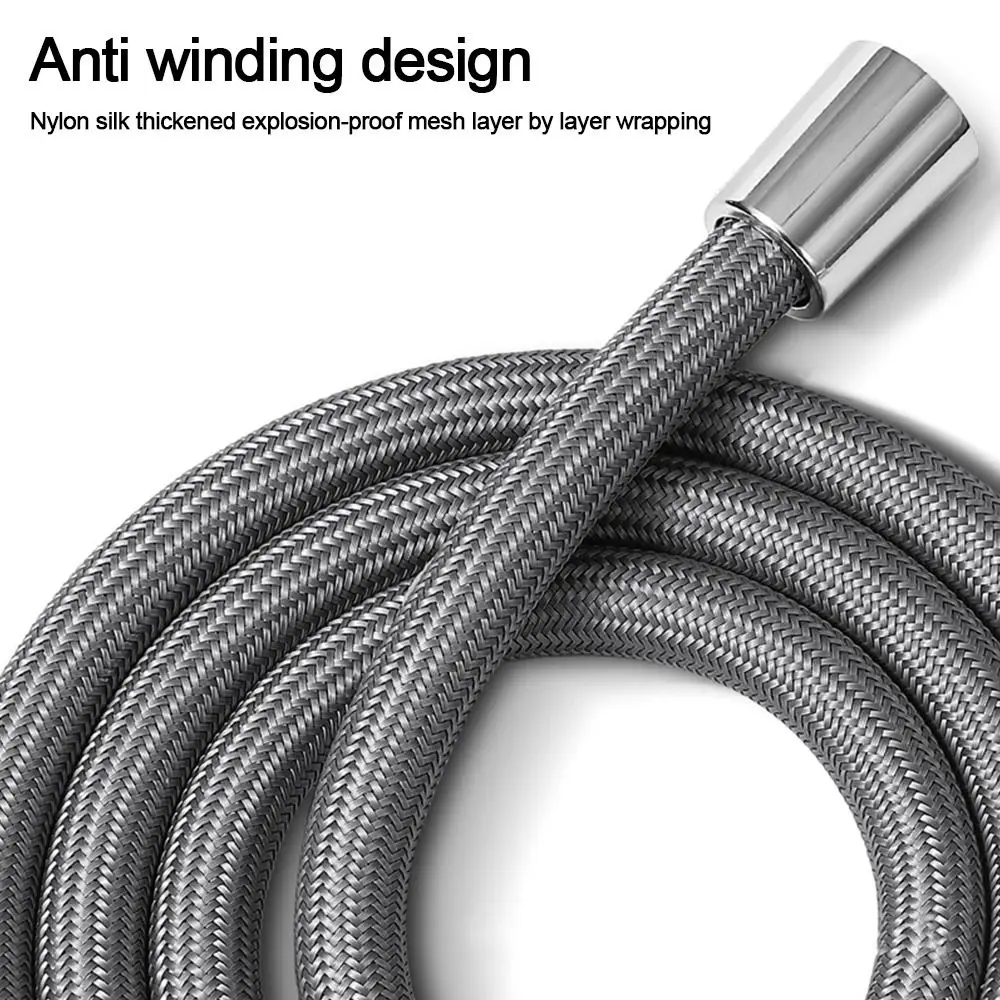 1.5/2.0 Meter Bathroom Nylon High Pressure Smooth Shower Hose Flexible Handheld Anti Winding GI/2 Universal Pipe Tube