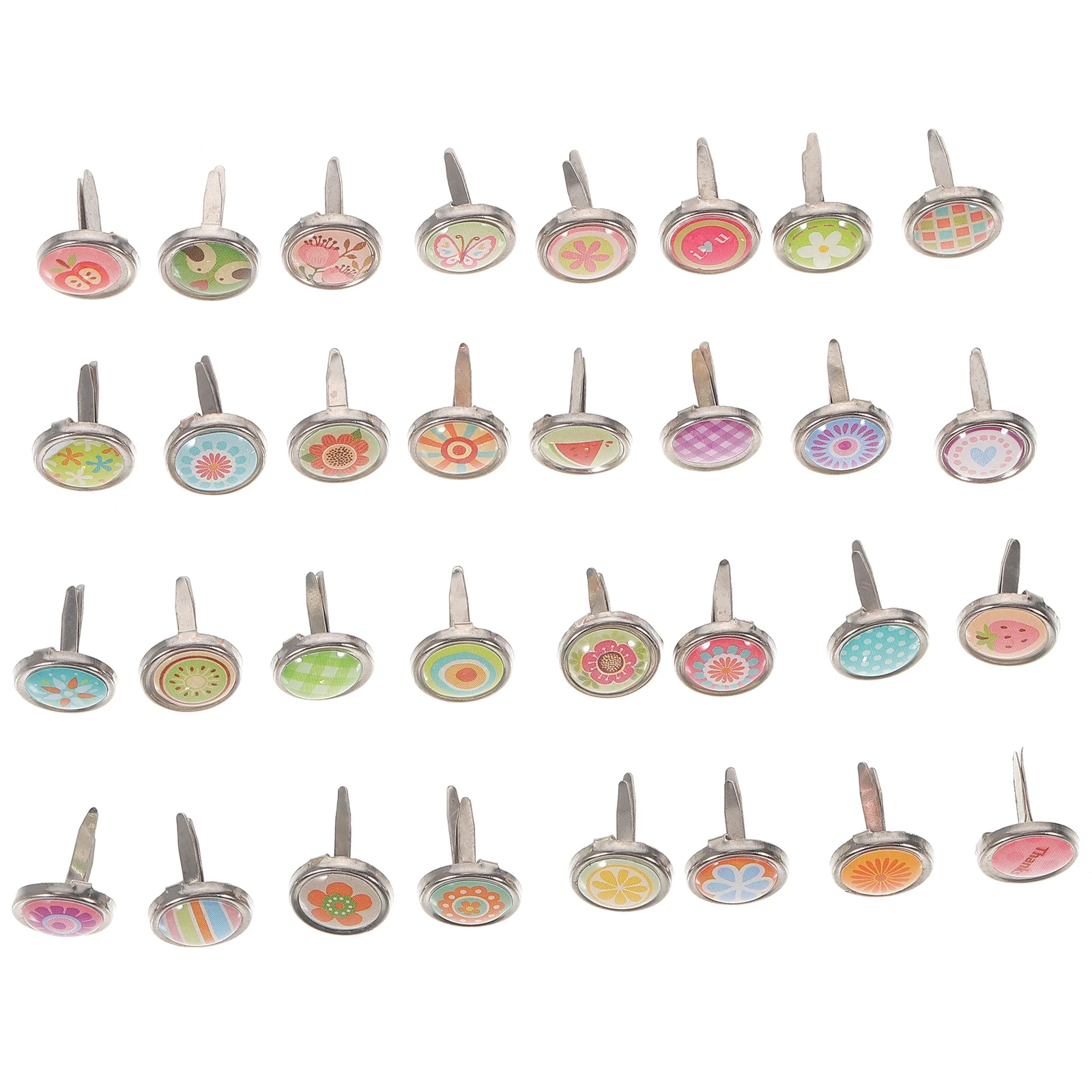 100 Pcs Craft Brads Metal Scrapbook Mini Scrapbooking Crafts Pastel Round Blank