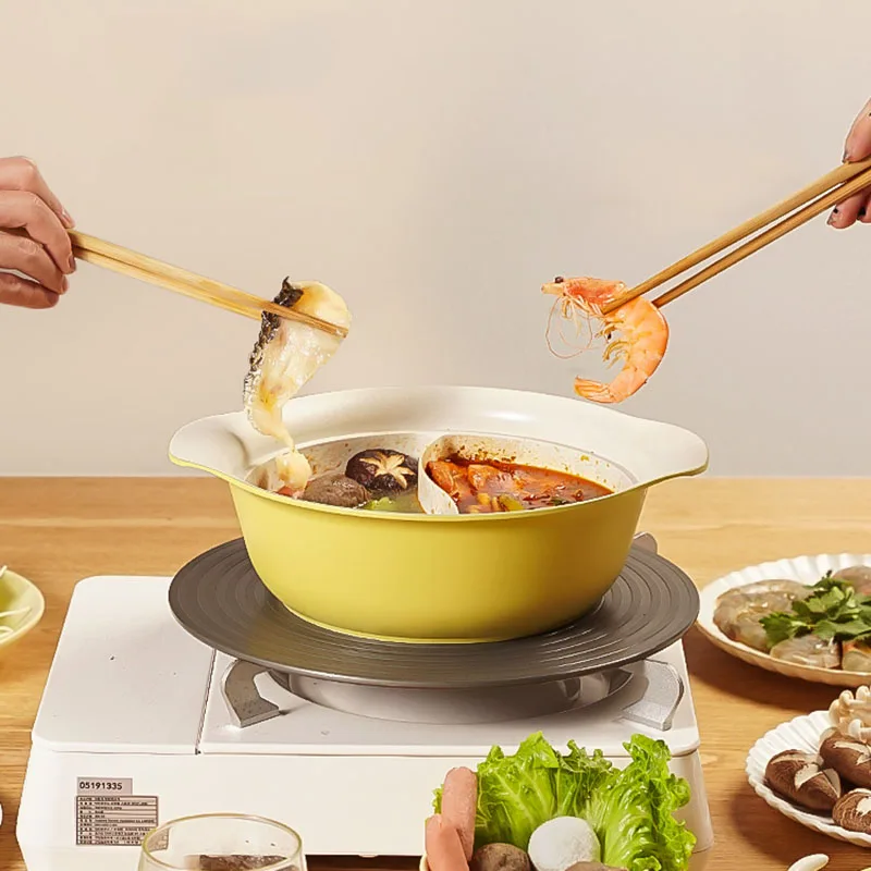 Noodle Dish Hot Pot Ceramic Divided Lamb Round Big Chinese Hot Pot Ramen Thickened Gas Induction Cooker Fondue Chinoise Cookware