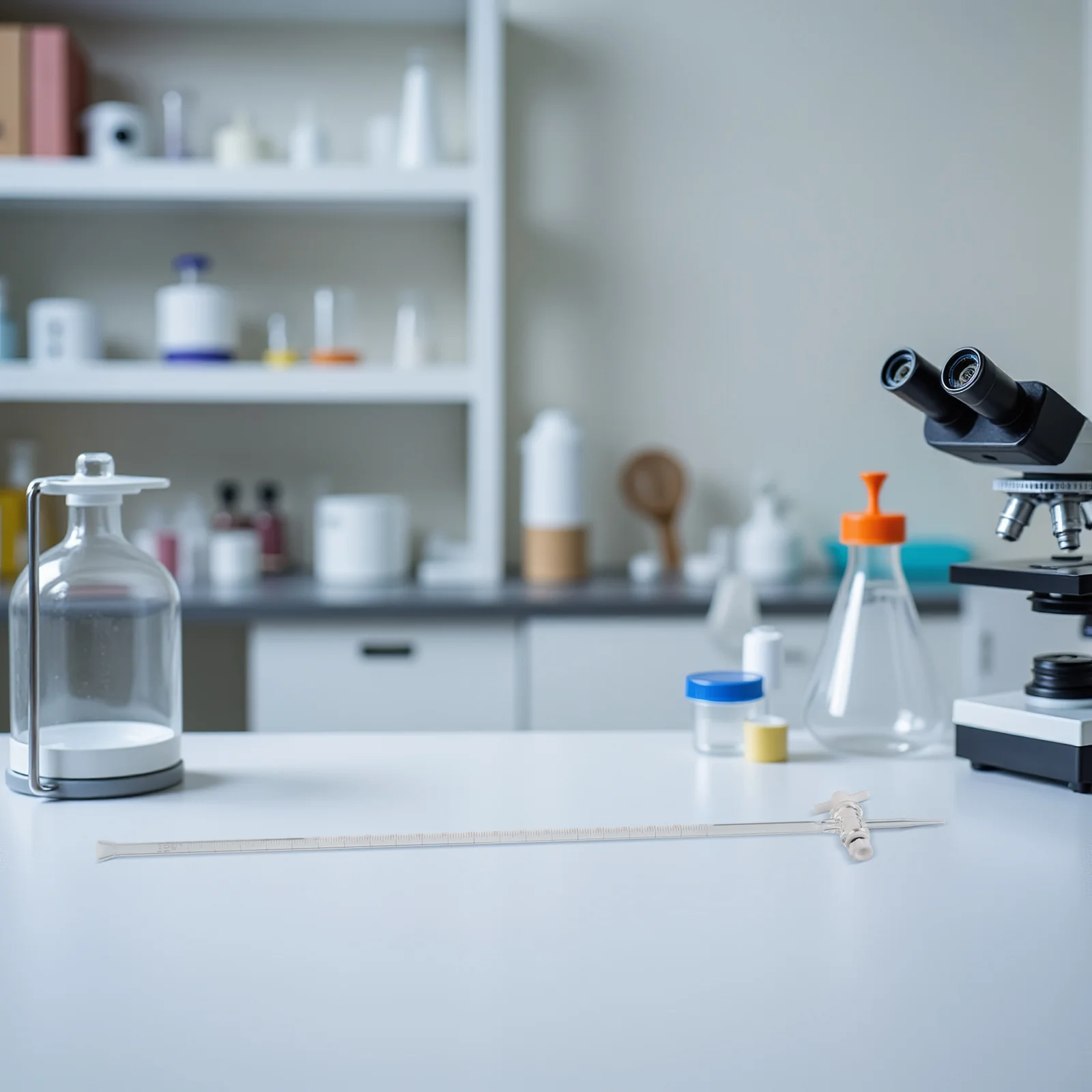 Glass Burette Transparent Precise 10Ml for Laboratory Acid-Base Titration Educational Chemical Experiment Instrument