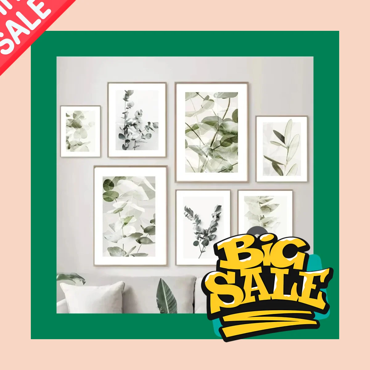 

Gray Leaves Took A Minimalist Nap – Abstract Nordic Frameless Canvas for Living Room Wall Decor 2026