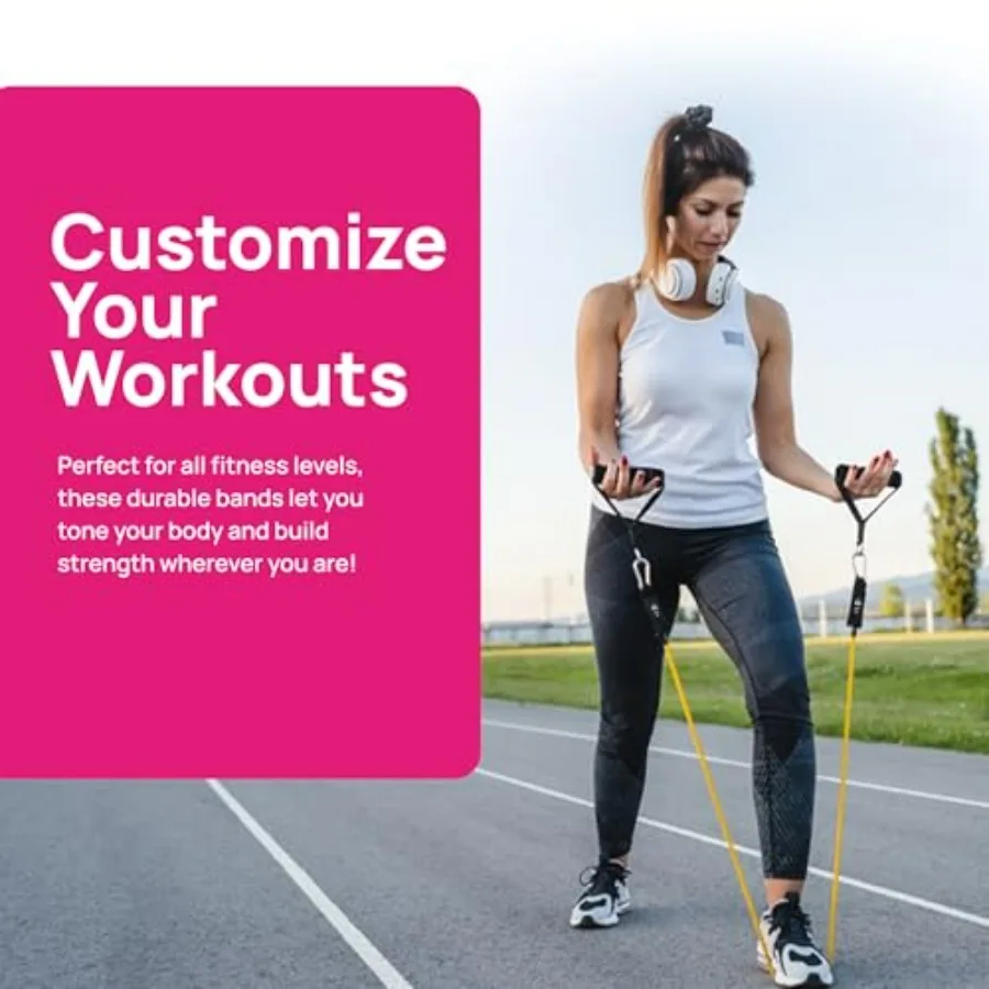 مجموعة أشرطة المقاومة INEVIFIT بوزن 150 رطلًا مع تصميم قابل للتكديس لتدريبات القوة واليوجا والبيلاتس وتدريبات الجسم بالكامل تتضمن D #6