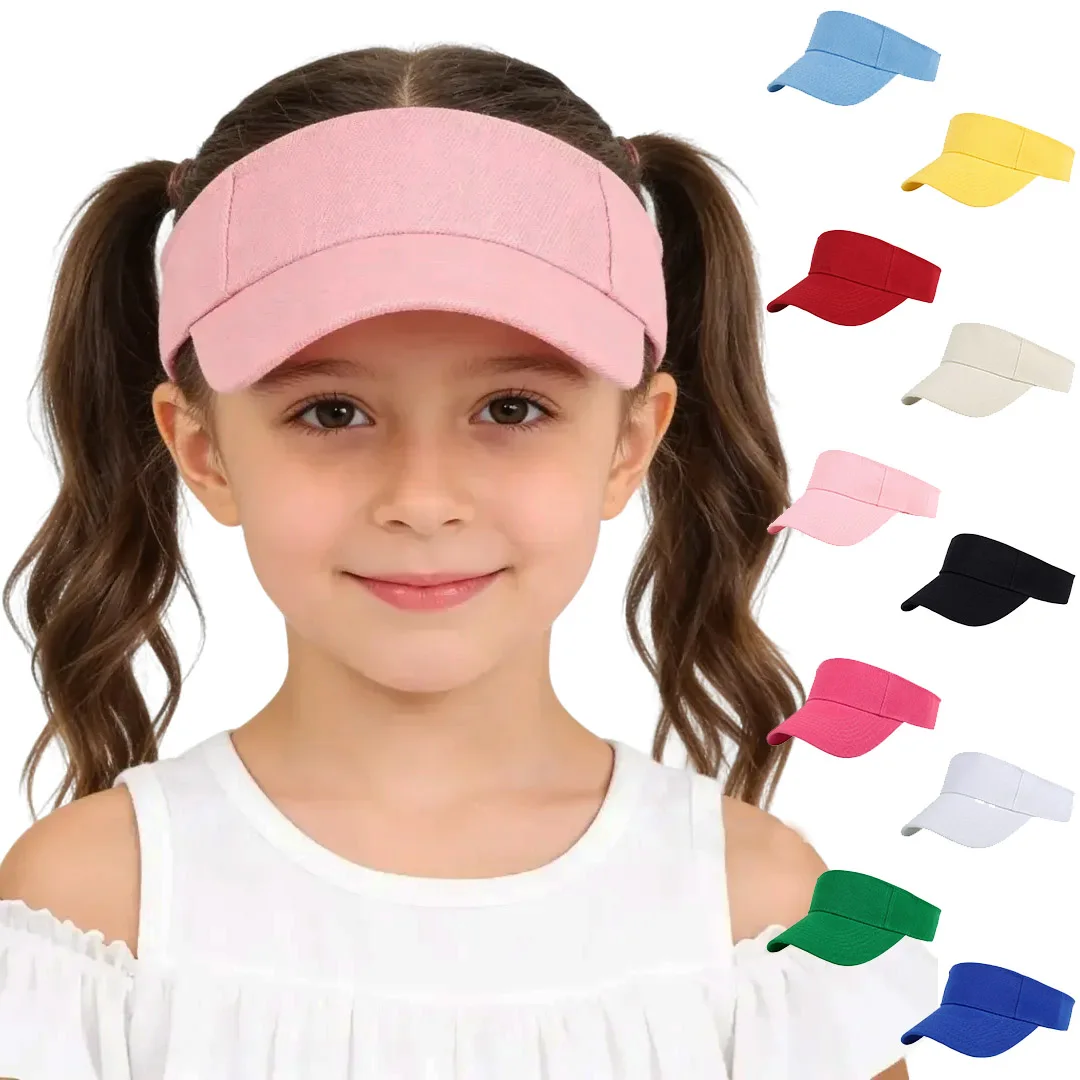 Kids Solid Color Sun Visor Hat Sports Must Haves Breathable Running Baseball Cap Summer Outdoor UV Protection Children Headwear