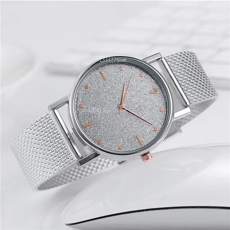 2024 Luxury Black Women Watches Starry Sky Mesh Silicone Strap Woman Fashion Quartz Wristwatch Ladies Clock  Simple Relogio