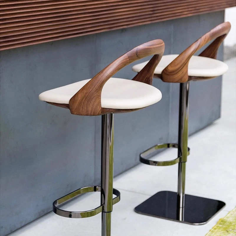 Computer Swivel Bar Chairs Height Design Living Room Nordic Wood Bar Chairs Minimalist Comfortable Cadeira Unique Furniture