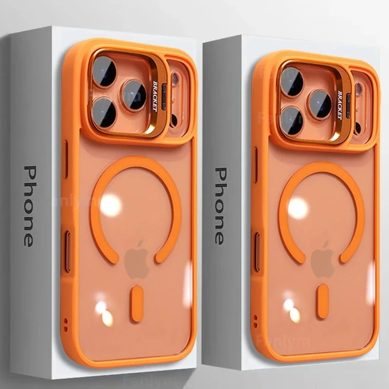 

Lens Protection Phone Case For iPhone 11 16 15 14 13 12 17 Pro Max Plus Air For Magsafe Holder Transparent Magnetic Matte Cover