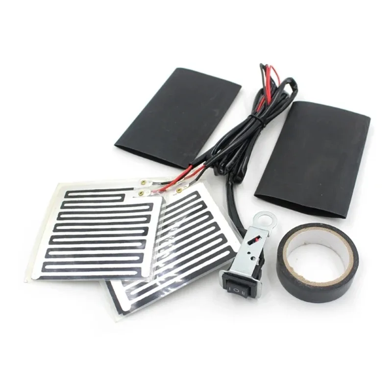 

12 В мотоциклетные подушечки для ручек с подогревом и переключателем управления, резиновые ручки для мотоцикла с подогревом, комплект для подогревателя руля