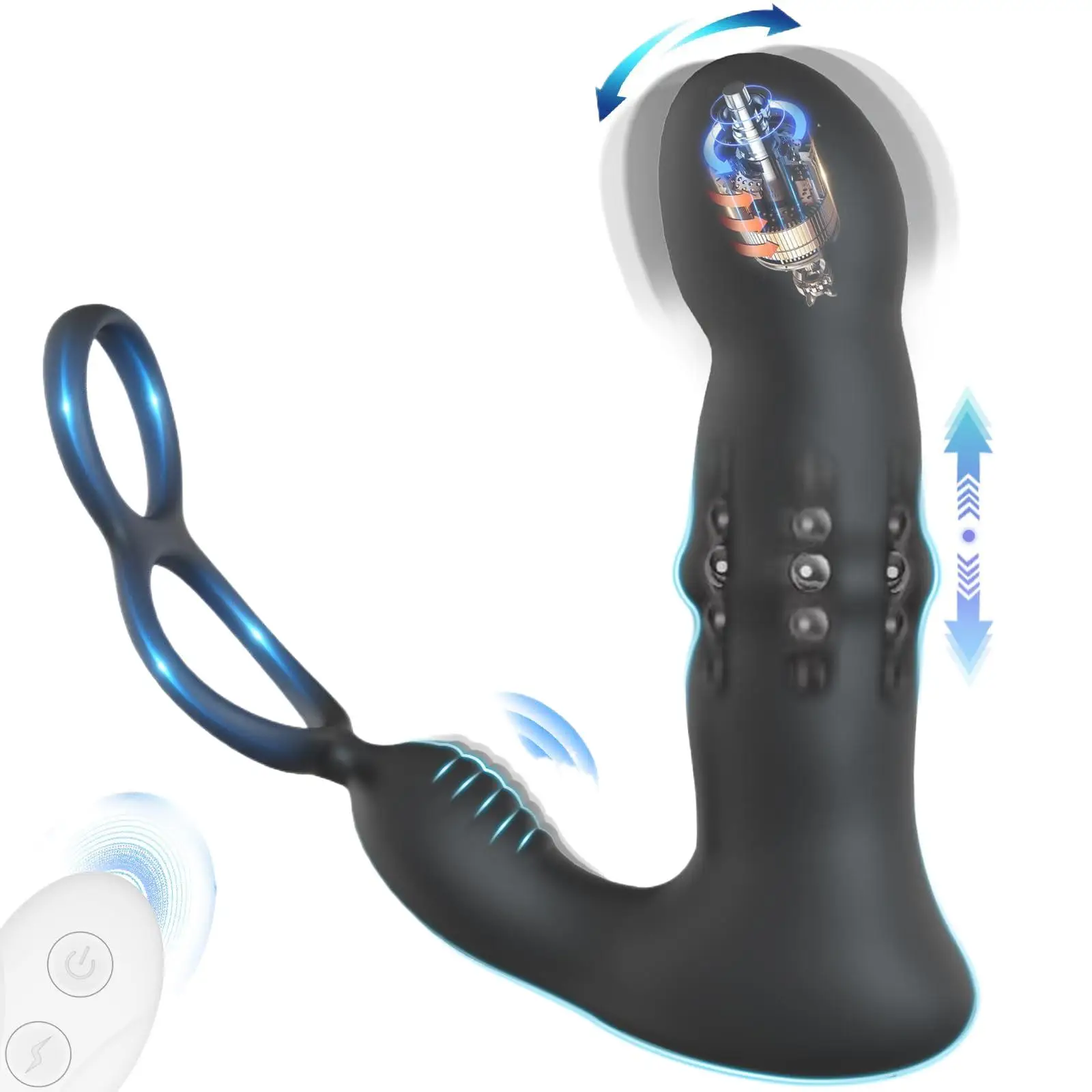 

Clitoris Stimulation Prostate Massager Vibration Butt Plug Band, Swing and Thrust Beads Prostate Vibrator Dildos Toys, Men's Pr