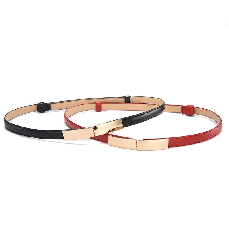 حزام PU رفيع للسيدات على الطراز الكوري الجديد لعام 2025 - حزام خصر أنيق للفستان/الجينز، حزام تنحيف قابل للتعديل، أسود/بني