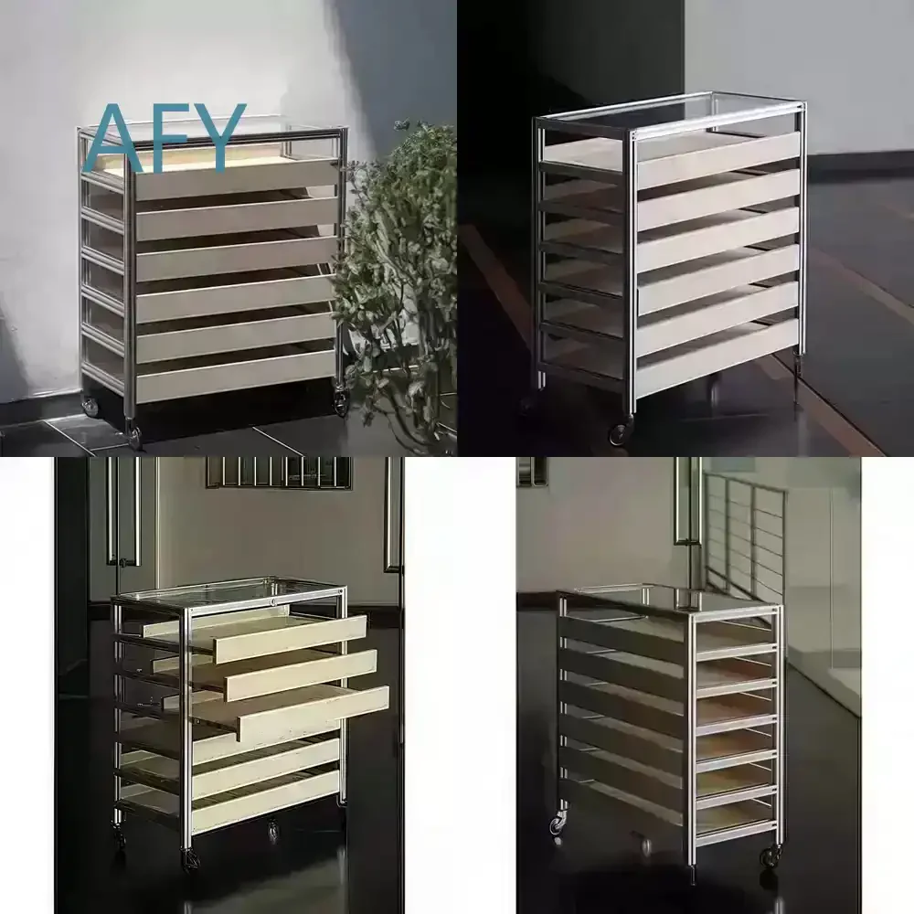 Birch Wood Under Desk File Cabinet Storage Unit for Office with Drawers Multi Tier Organizer Rolling Display Cabinet for Home