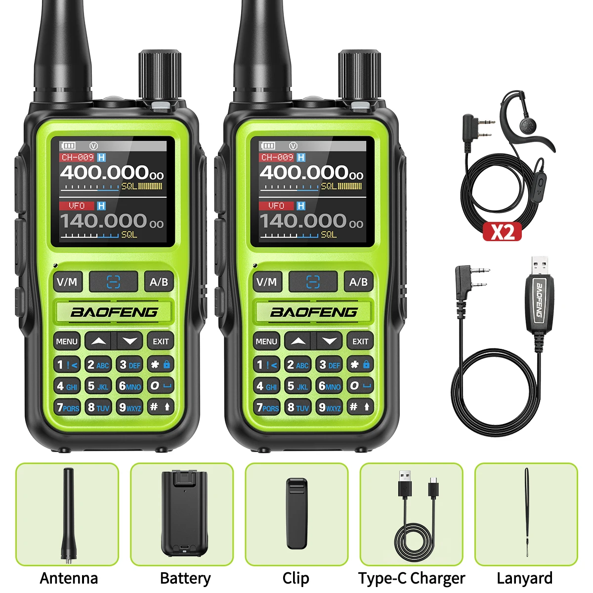 BAOFENG UV-5R Mini Walkie Talkie Multi Band Bluetooth Programmierung Drahtlose Kopierfrequenz 999CH Typ-C Long Range Two Way Radio