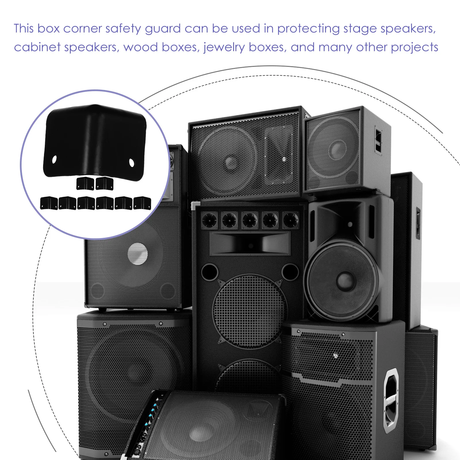 

16Pcs Stage Speaker Corners Wooden Box Durable 45mm Jewelry Box Protectors Corner Protector Stage Speaker Corners