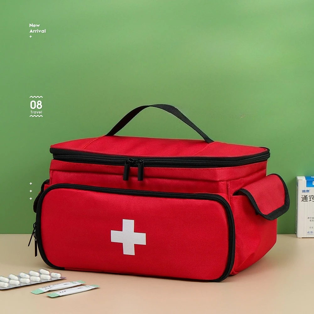 First Aid Kit Large Capacity Multi-layer Pockets Classified Storage Durable Thick Material Emergency Medical Bag for Home.