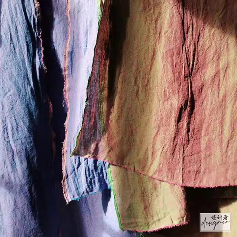 

Окрашенная в пряжу льняная ткань для шитья своими руками, этническое платье, халат, проживание в семье, дизайнерская ткань, тканевый материал