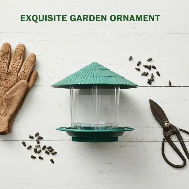 Waterproof Garden Gazebo Hanging Wild Bird Feeder Outdoor Container With Hang Rope Pet Birds Feeding House Type Bird Feeder view 4