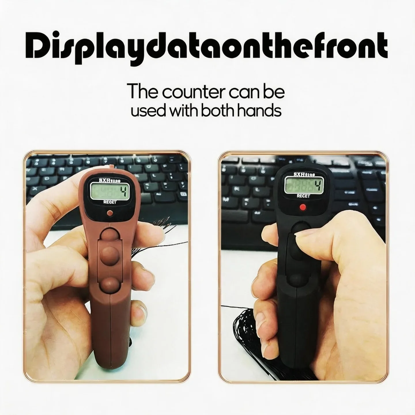 Ergonomic Finger Ring Digital Electronic Tally Counter with Tassel, Resetable LCD Hand Click Counter Multi-scene Counting Tool